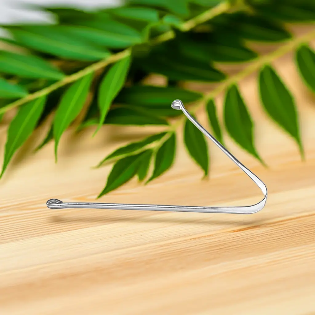 HERBDENT Zungenschaber & Zungenreiniger aus Metall im Onlineshop kaufen ✓ Top Qualität ✓ hochwertig & rostfrei aus Edelstahl ✓ keine scharfe Kanten