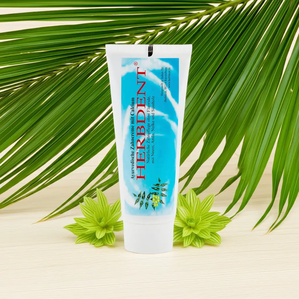 HERBDENT Zahnpasta ayurvedisch im Onlineshop kaufen ✓ Pfefferminz Zahnpasta ohne Fluorid und Calcium ✓ ohne Konservierungsmittel ✓ 100% vegan